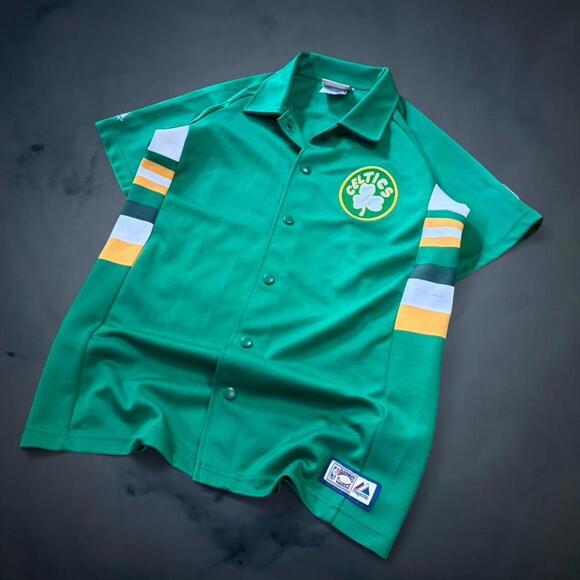 Majestic Athletic Other - Vintage 90s Celtics Majestic Hardwood Classics Jersey Y XL NBA Warm Up Jersey